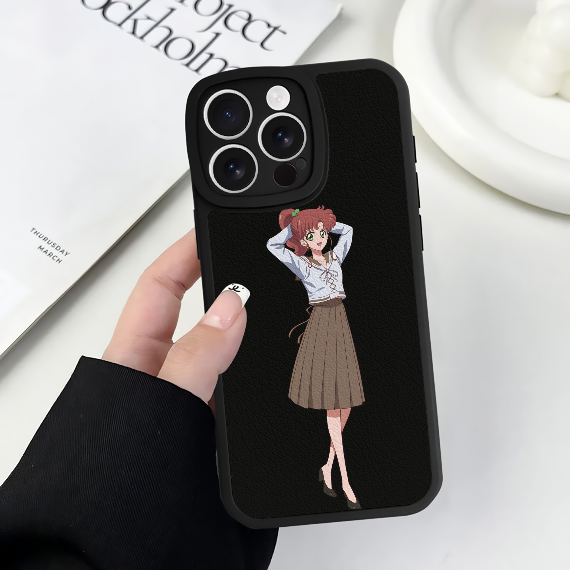（画像用） 美少女戦士セーラームーン 木野 まこと きの まこと Sailor Moon Kino Makoto （セーラージュピター；Sailor Jupiter） 【iPhone 16シリーズ対応】シリコンスマホケース（レザー調） 材質：シリコン